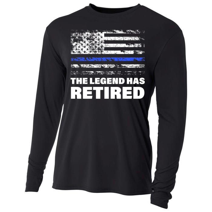 The Legend Has Retired Blue Thin Line Cooling Performance Long Sleeve Crew