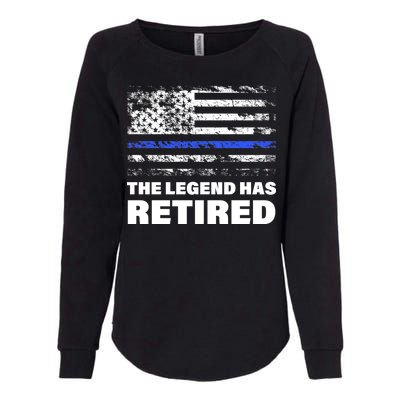 The Legend Has Retired Blue Thin Line Womens California Wash Sweatshirt