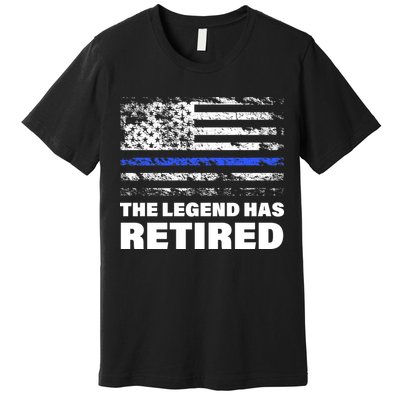 The Legend Has Retired Blue Thin Line Premium T-Shirt