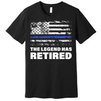 The Legend Has Retired Blue Thin Line Premium T-Shirt