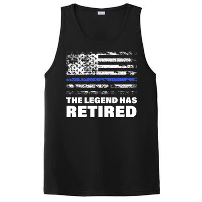 The Legend Has Retired Blue Thin Line PosiCharge Competitor Tank