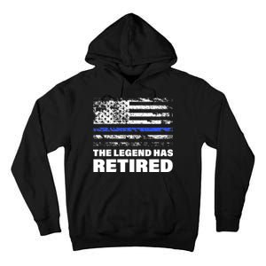 The Legend Has Retired Blue Thin Line Tall Hoodie