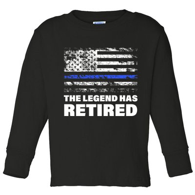 The Legend Has Retired Blue Thin Line Toddler Long Sleeve Shirt