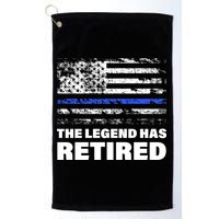 The Legend Has Retired Blue Thin Line Golf Towel