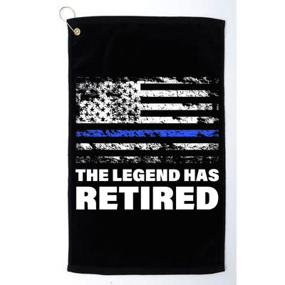 The Legend Has Retired Blue Thin Line Platinum Collection Golf Towel