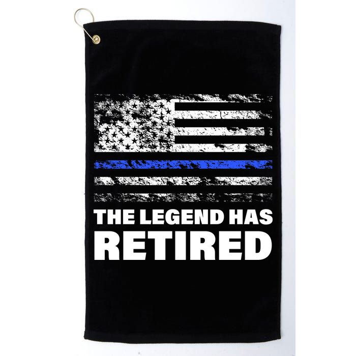 The Legend Has Retired Blue Thin Line Golf Towel
