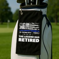 The Legend Has Retired Blue Thin Line Golf Towel