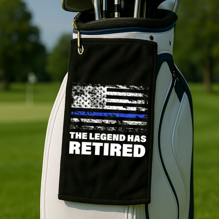 The Legend Has Retired Blue Thin Line Golf Towel
