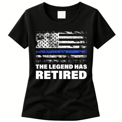 The Legend Has Retired Blue Thin Line Womens T-Shirt