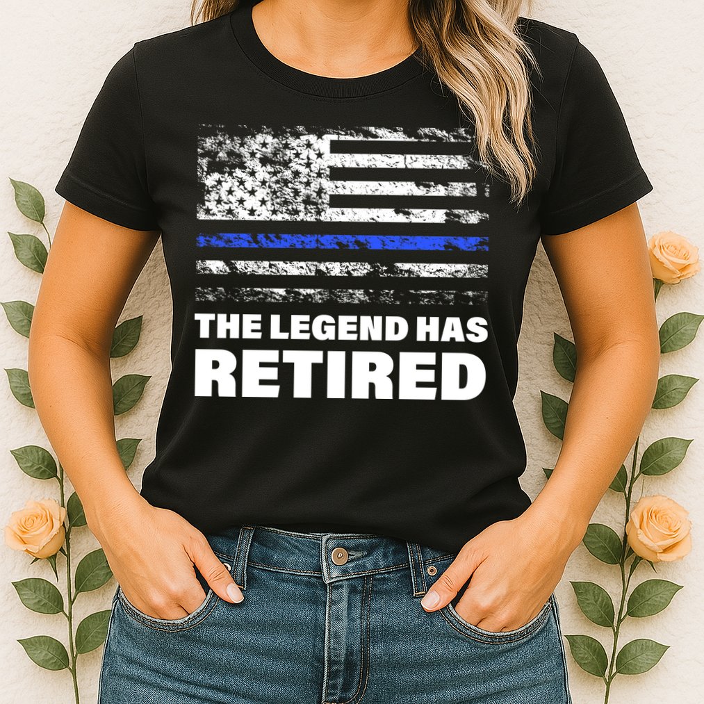 The Legend Has Retired Blue Thin Line Womens T-Shirt