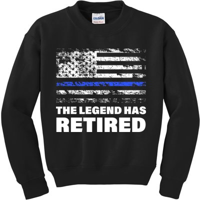 The Legend Has Retired Blue Thin Line Kids Sweatshirt