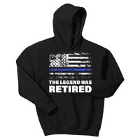 The Legend Has Retired Blue Thin Line Kids Hoodie