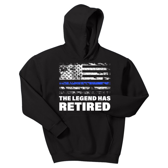 The Legend Has Retired Blue Thin Line Kids Hoodie