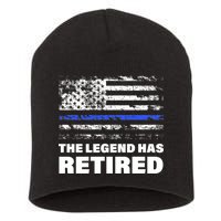 The Legend Has Retired Blue Thin Line Short Acrylic Beanie