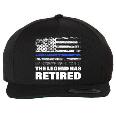 The Legend Has Retired Blue Thin Line Wool Snapback Cap