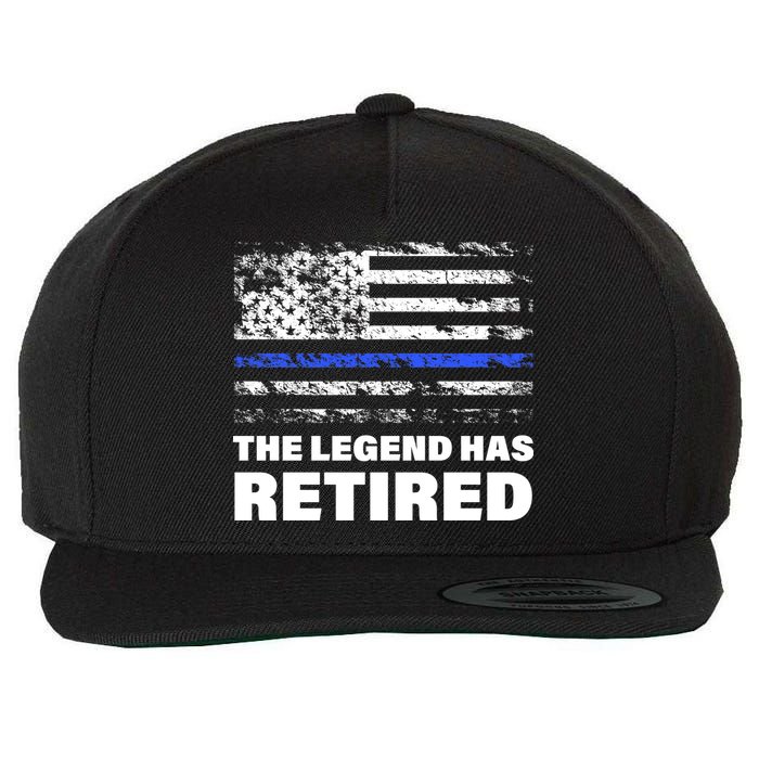 The Legend Has Retired Blue Thin Line Wool Snapback Cap