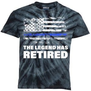 The Legend Has Retired Blue Thin Line Kids Tie-Dye T-Shirt