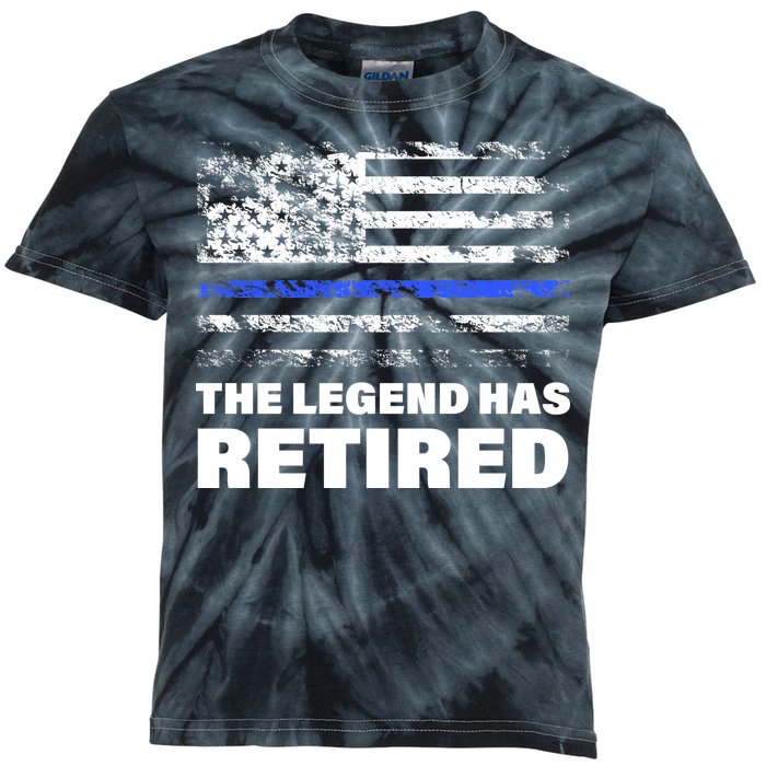 The Legend Has Retired Blue Thin Line Kids Tie-Dye T-Shirt