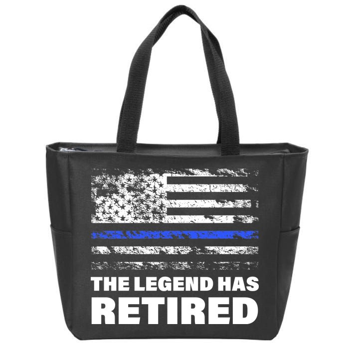 The Legend Has Retired Blue Thin Line Zip Tote Bag