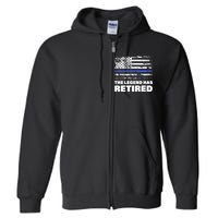 The Legend Has Retired Blue Thin Line Full Zip Hoodie