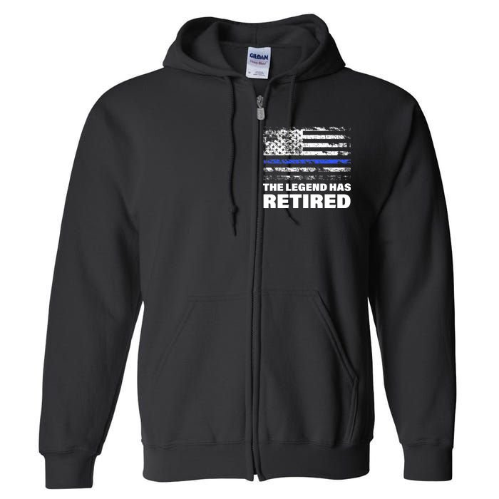 The Legend Has Retired Blue Thin Line Full Zip Hoodie