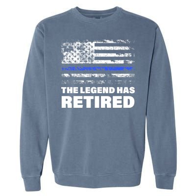 The Legend Has Retired Blue Thin Line Garment-Dyed Sweatshirt