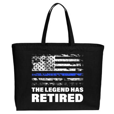 The Legend Has Retired Blue Thin Line Cotton Canvas Jumbo Tote