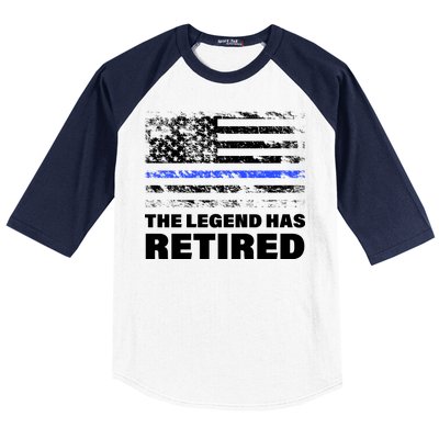 The Legend Has Retired Blue Thin Line Baseball Sleeve Shirt