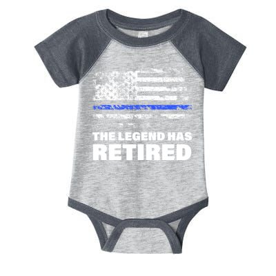The Legend Has Retired Blue Thin Line Infant Baby Jersey Bodysuit