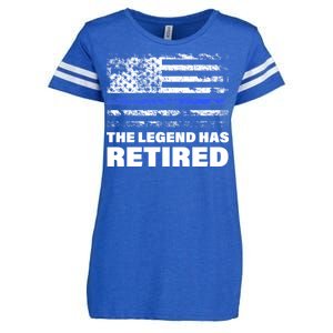 The Legend Has Retired Blue Thin Line Enza Ladies Jersey Football T-Shirt