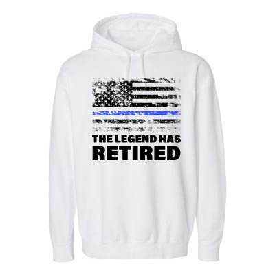 The Legend Has Retired Blue Thin Line Garment-Dyed Fleece Hoodie