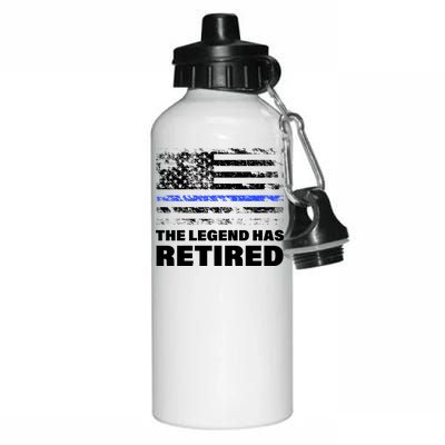 The Legend Has Retired Blue Thin Line Aluminum Water Bottle 