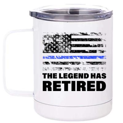 The Legend Has Retired Blue Thin Line 12 oz Stainless Steel Tumbler Cup