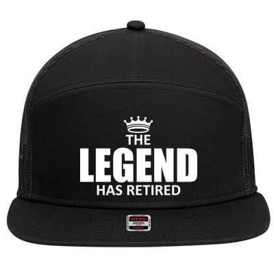 The Legend Has Retired Crown 7 Panel Mesh Trucker Snapback Hat
