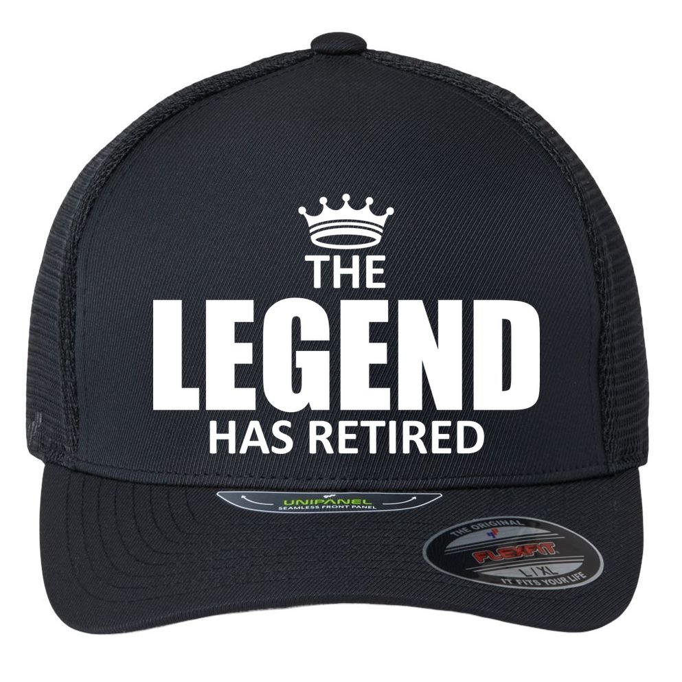 The Legend Has Retired Crown Flexfit Unipanel Trucker Cap