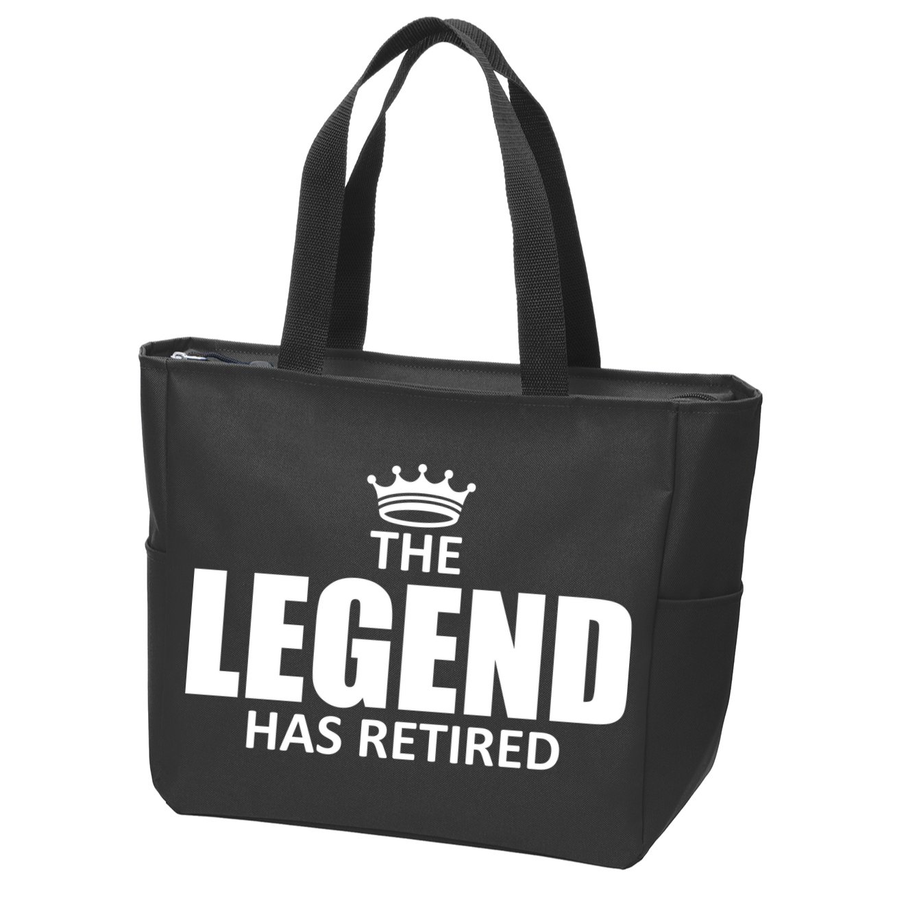 The Legend Has Retired Crown Zip Tote Bag