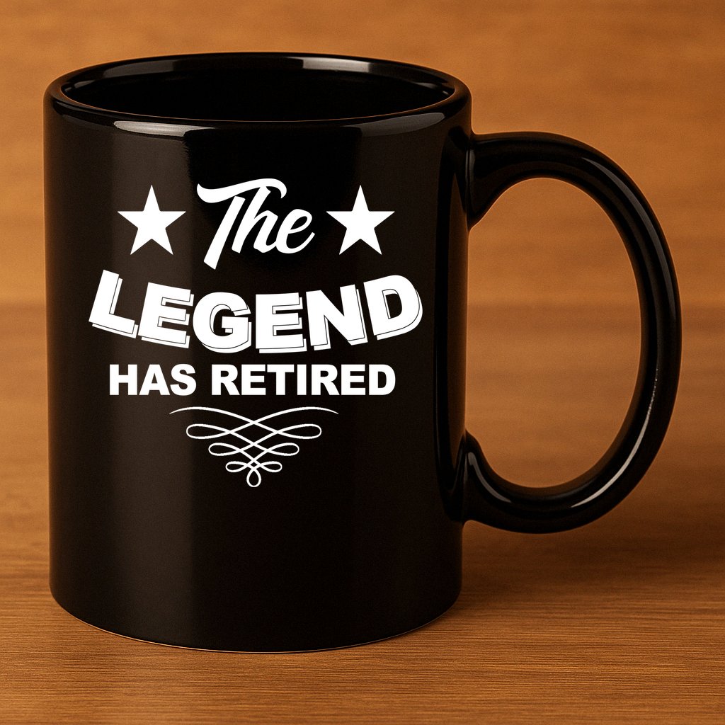The Legend Has Retired Funny Retirement Gift 11oz C Handle Ceramic Mug