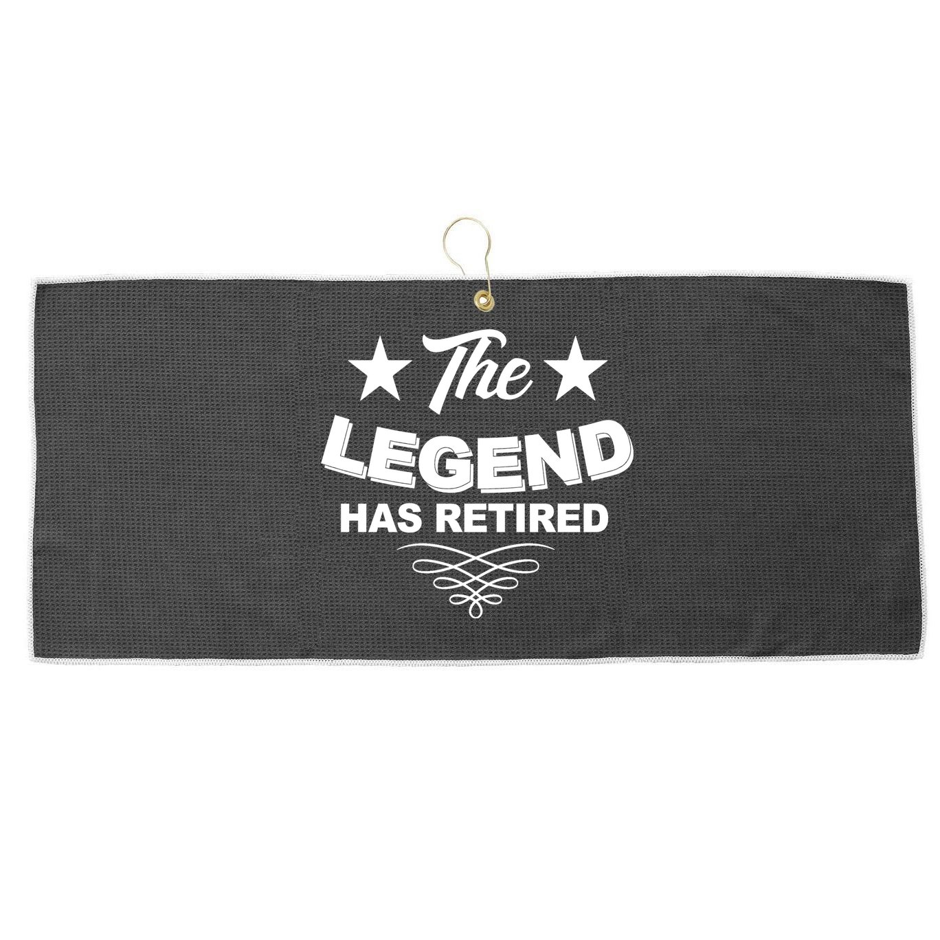The Legend Has Retired Funny Retirement Gift Large Microfiber Waffle Golf Towel