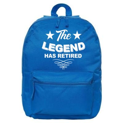 The Legend Has Retired Funny Retirement Gift 16 in Basic Backpack