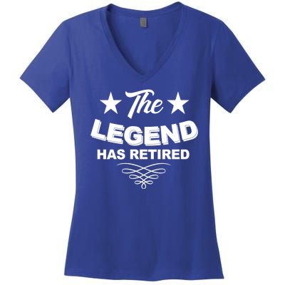 The Legend Has Retired Funny Retirement Gift Women's V-Neck T-Shirt