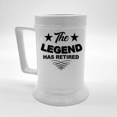 The Legend Has Retired Funny Retirement Gift Beer Stein