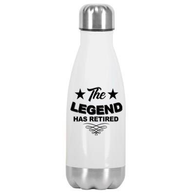 The Legend Has Retired Funny Retirement Gift Stainless Steel Insulated Water Bottle