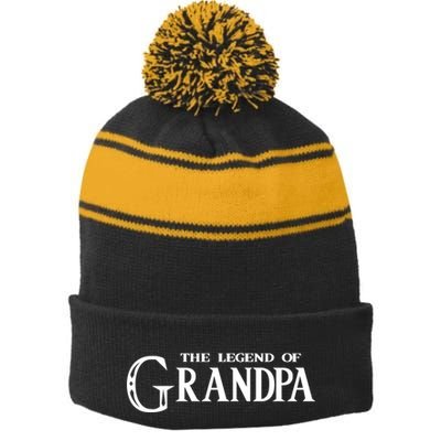 The Legend Of Grandpa Stripe Pom Pom Beanie