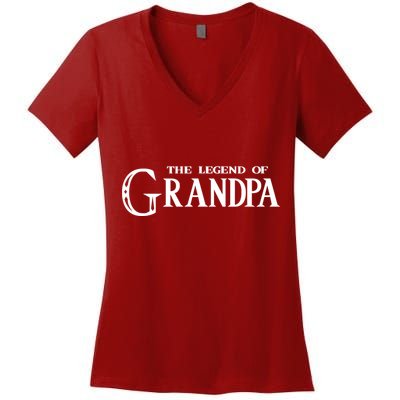 The Legend Of Grandpa Women's V-Neck T-Shirt