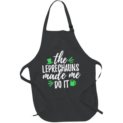 The Leprechauns Made Me Do It Funny Full-Length Apron With Pockets