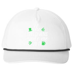 The Leprechauns Made Me Do It Funny Snapback Five-Panel Rope Hat