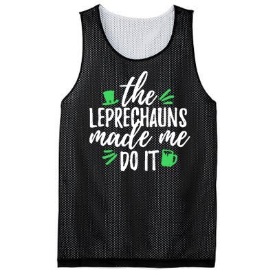 The Leprechauns Made Me Do It Funny Mesh Reversible Basketball Jersey Tank