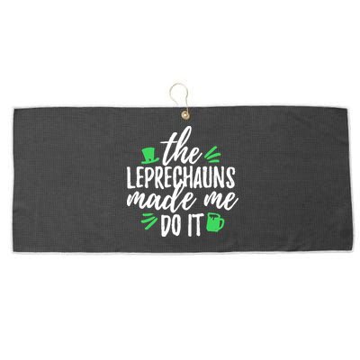 The Leprechauns Made Me Do It Funny Large Microfiber Waffle Golf Towel