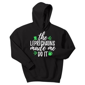 The Leprechauns Made Me Do It Funny Kids Hoodie