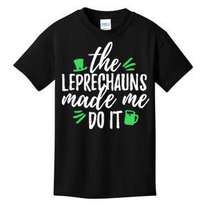 The Leprechauns Made Me Do It Funny Kids T-Shirt